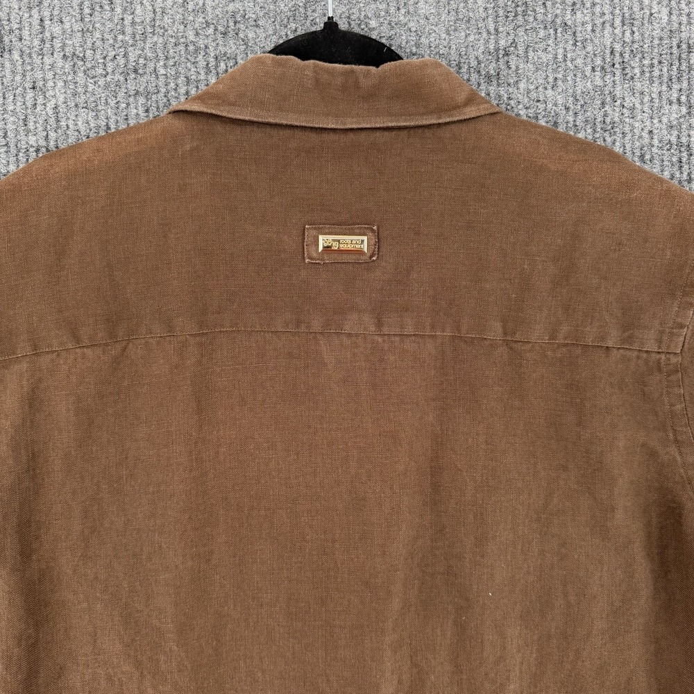 Vintage Y2K LRG Woven Roots & Equipment linen shirt mens 2XL brown short sleeve - Picture 6 of 11